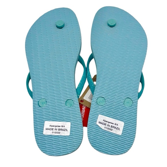 Havaianas Blue Water Flip Flop Sandals Size 11 / 12 - Picture 11 of 14